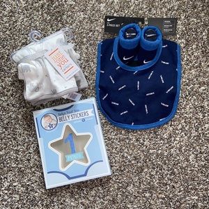 NWT Nike newborn baby Carters 12 month growth market monthly stickers bundle